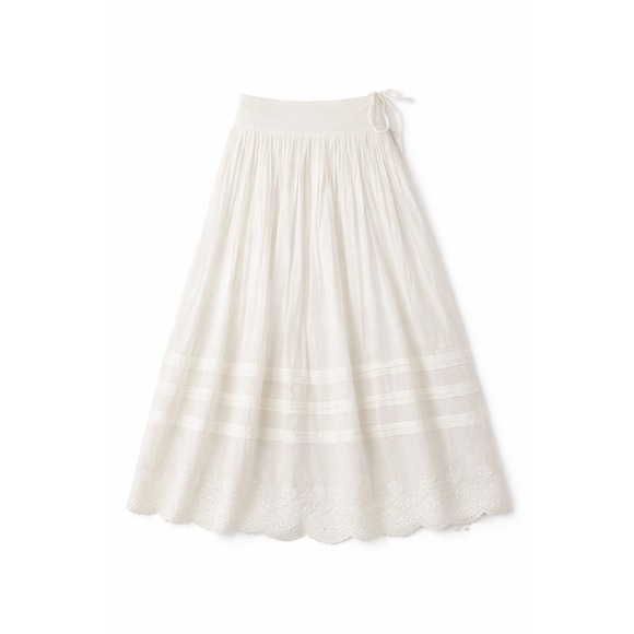 NWT Reformation Aura Skirt Ivory White Eyelet Embroidery Maxi Skirt Medium - Picture 2 of 9